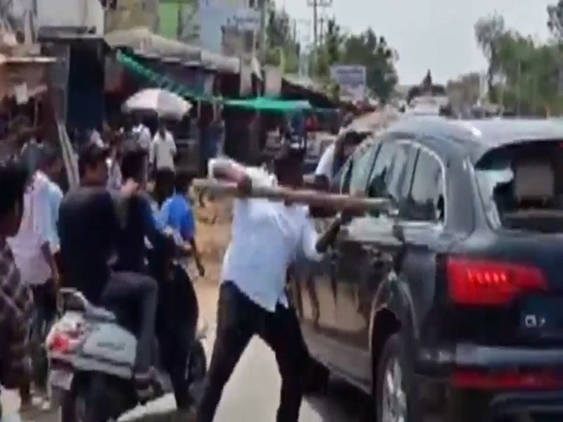 Tdp leader car damaged in attack by ysrcp in Guntur district