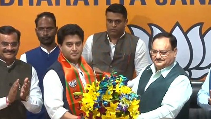 Madhya Pradesh crisis: Jyotiraditya Scindia wears saffron robe as BJP inducts him to party