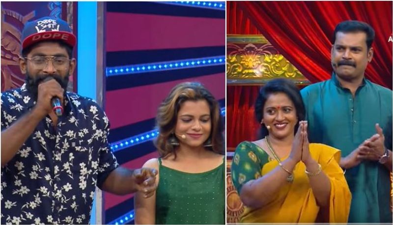 gathering of  bigg boss contestants in comedy stars pareekkuty sung a song