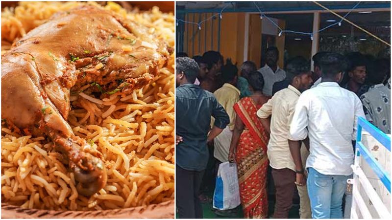 chicken briyani sold for 1 rupee in a newly opened shop