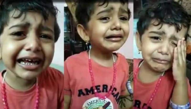 The child wants to go to school and meet teacher crying video viral