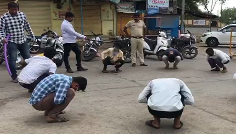 Kalaburagi Police punished People Who defying lockdown order