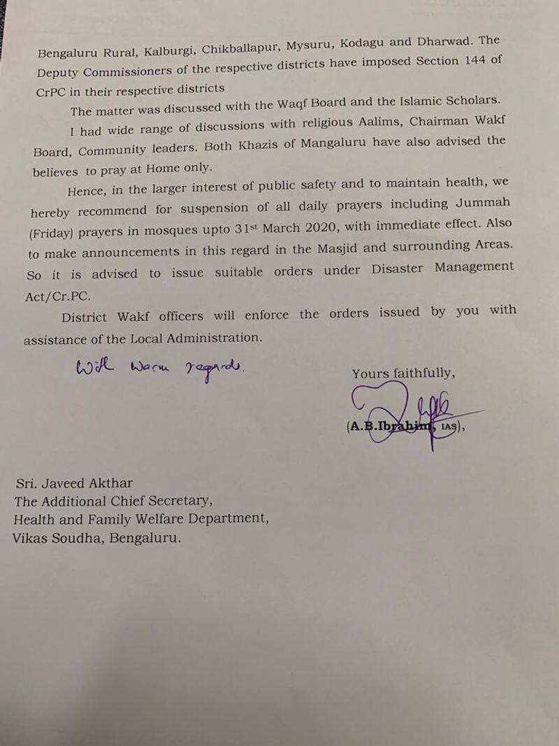 Department of Health and Family Welfare Decides Do Not Namaz in Masjid