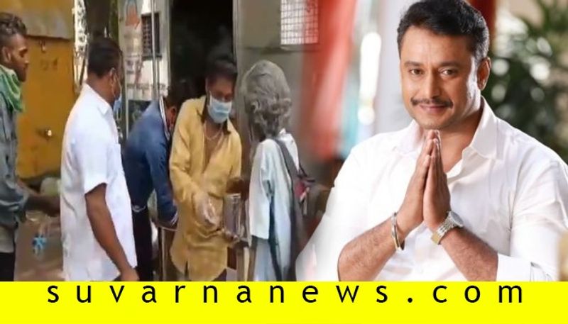 Actor darshan helps daily wagers with food and water in mysore