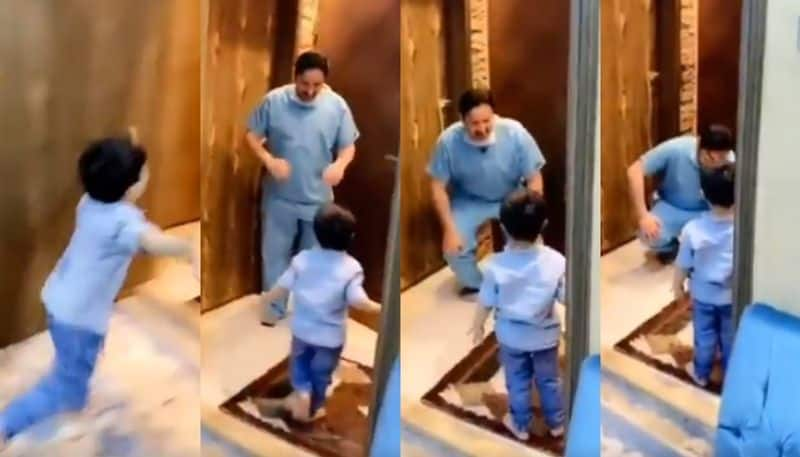 doctor stopping son from hugging him video viral