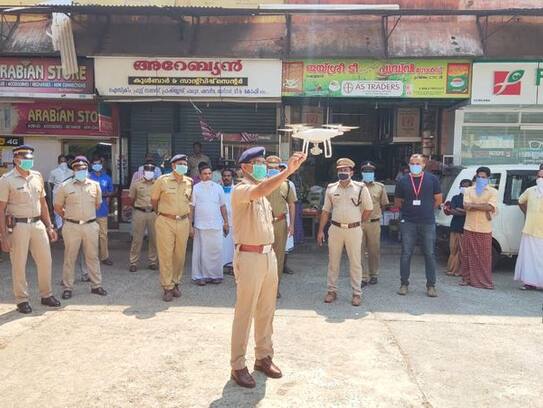 Telangana government is taking help of drones for those who break lockdown