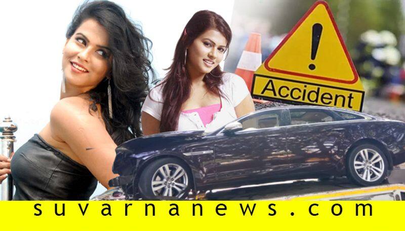 Actress Sharmiela mandre Jaquar car accident in vasanth Nagar Photos