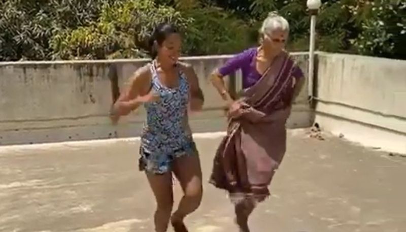 wife of milind soman ankita shares video of home workout with mother in law