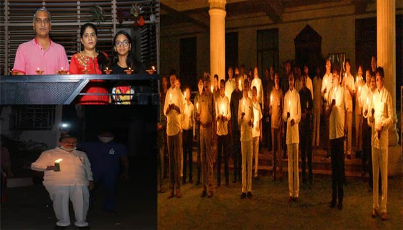 Telangana cm KCR Appears with a candle at pragathi bhavan