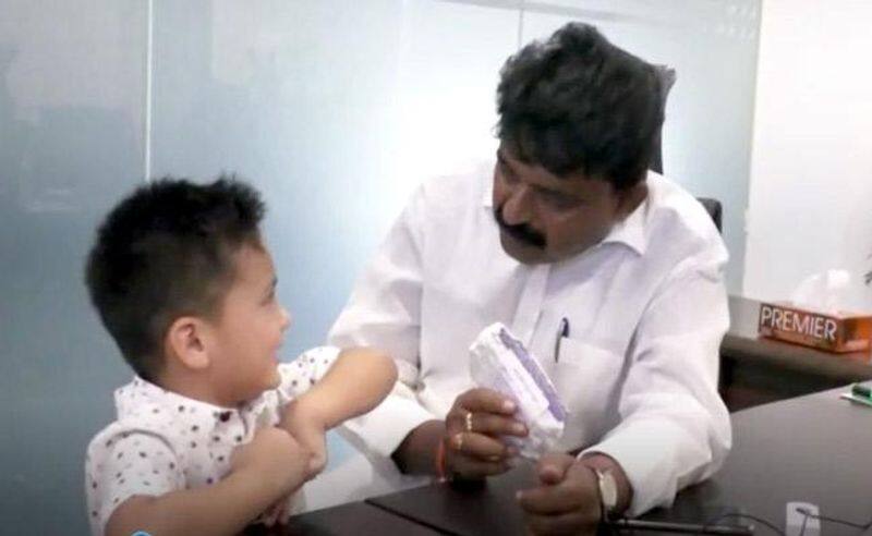 four years old boy donates his pocket money for ap cm relief fund