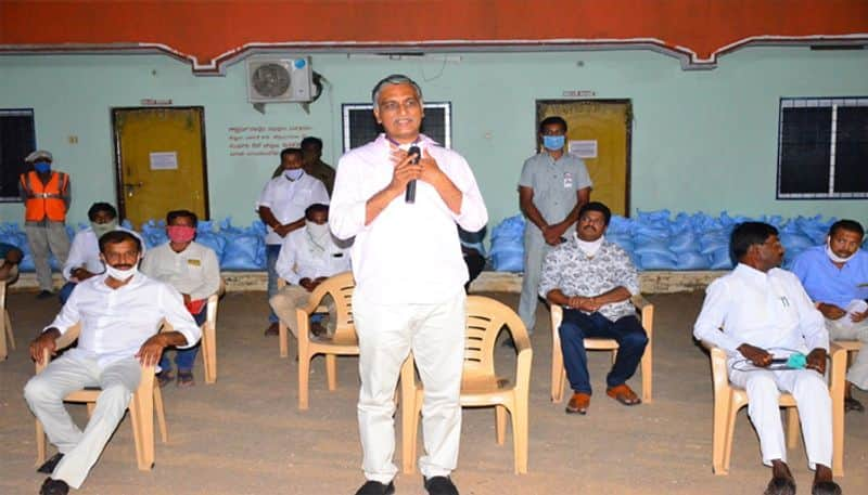 Minister Harish Rao Distributes essentials to  poor peoples