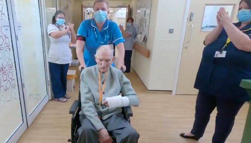 Watch 99-year-old World War II veteran wins battle against coronavirus England gets guard of honour