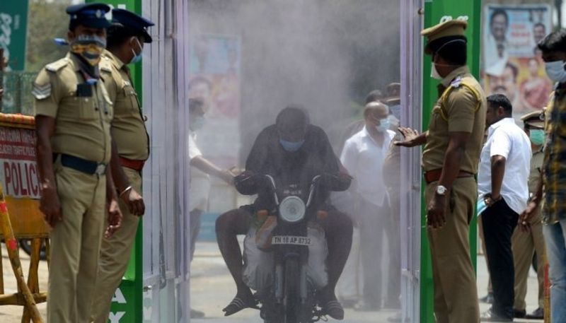 Disinfectant tunnels in Police station in chikkaballapur