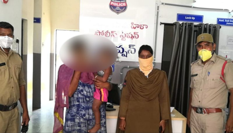 married women suicide attempt with child in karimnagar district