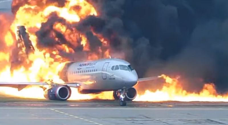 New harrowing video released of deadly Moscow plane fire