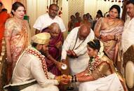 India under lockdown As Kumaraswamys son Nikhil gets hitched, social distancing gets ditched