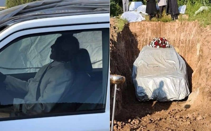 South Africa political leader buried inside his Mercedes benz car