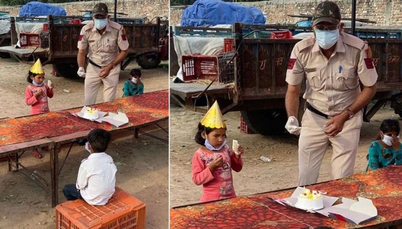 police helps toddler birthday in Fatehpuri Beri