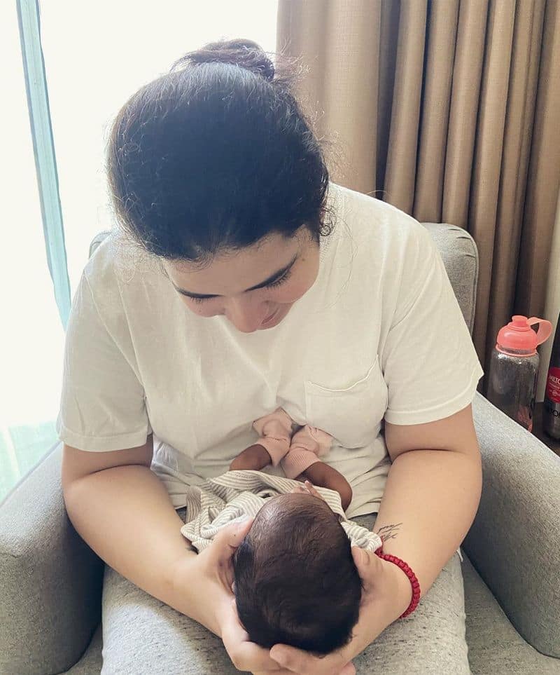 Actress Radhika Sarathkumar Bit of fun with Granddaughter  Baby Girl