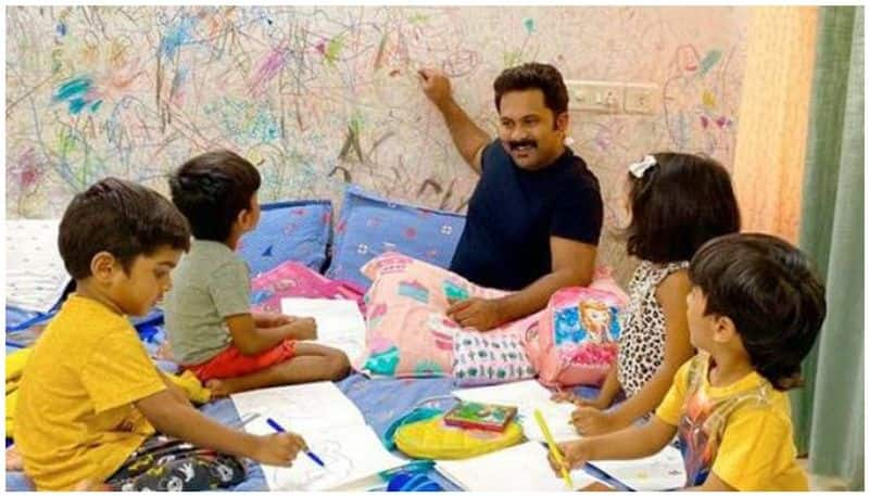 Malayalam actor Aju Varghese and kids provide some relief from lockdown stress