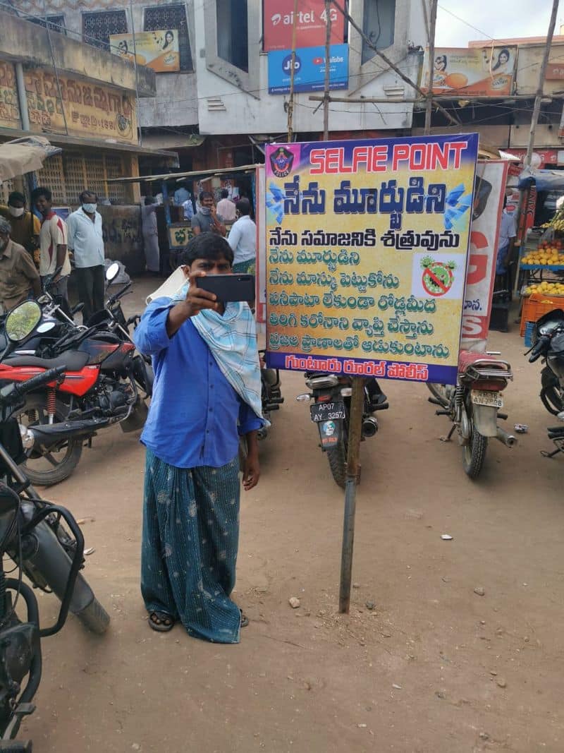 guntur rural police different punishment to people who are not following lock down