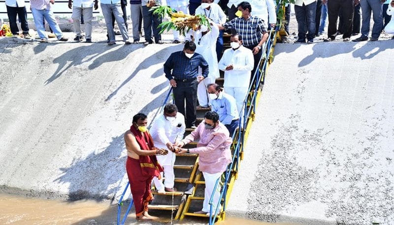 MLA M B Patil did Inauguration of Asias longest Water bridge in Vijayapura