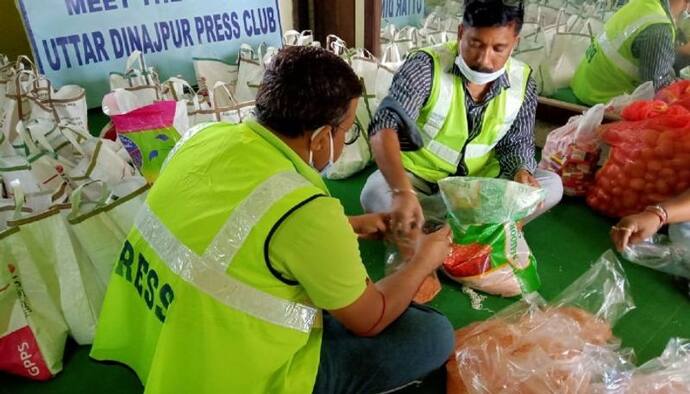 লকডাউনে দিনভর ব্যস্ততায় বাজারের ফুরসত নেই, সাংবাদিকদের পাশে প্রেসক্লাব