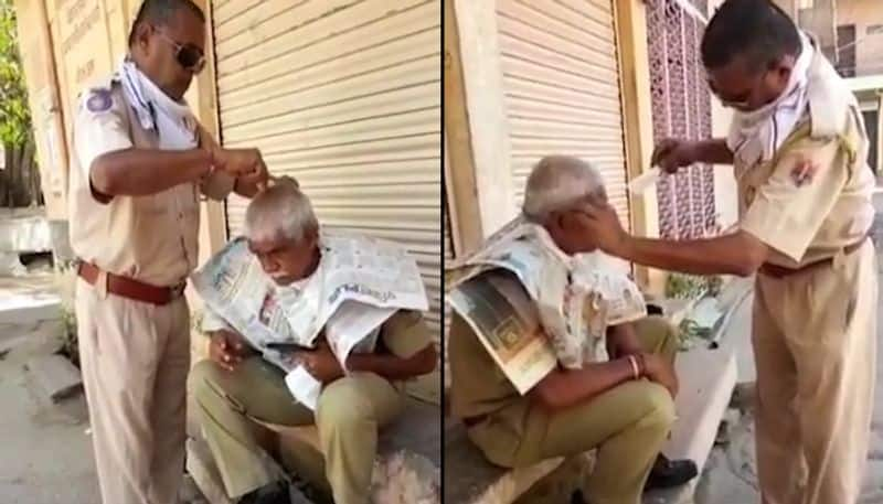 Jodhpur cop sets example by chopping colleague's hair during lockdown