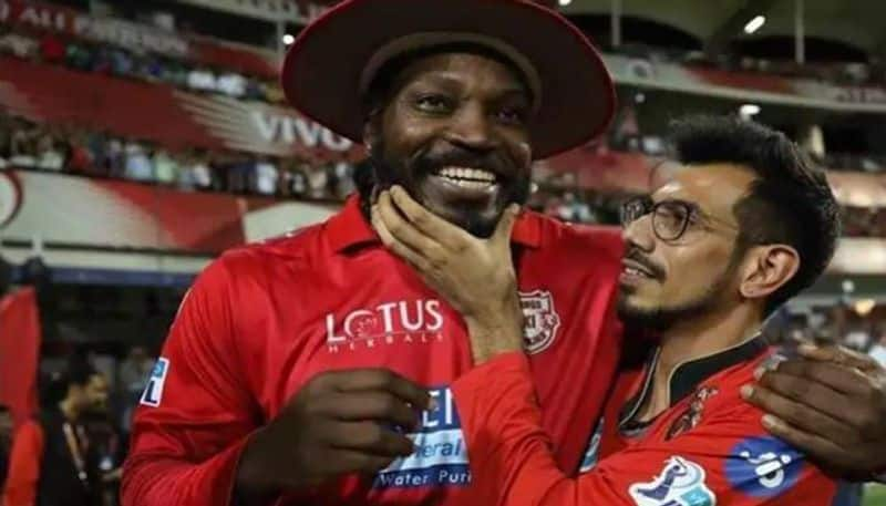 IPL 2021 Chris Gayle and Yuzvendra Chahal posed for a shirtless