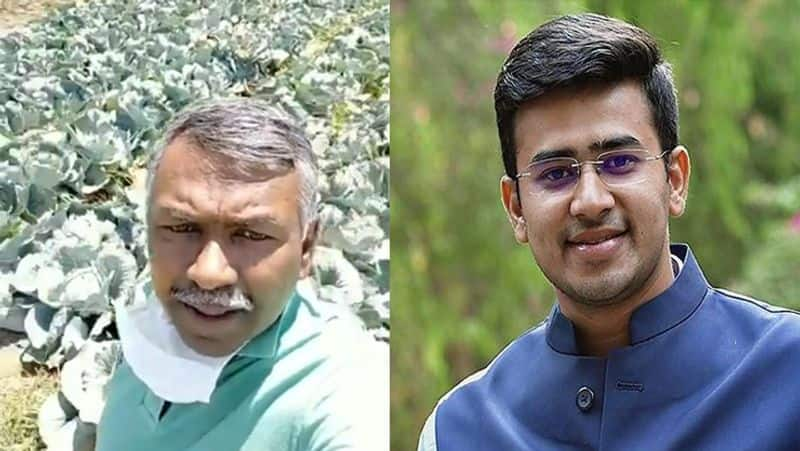 banglore south constituency bjp mp tejasvi surya helped tamilnadu farmer