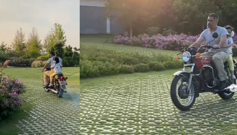 Treat for MS Dhoni fans Sakshi posts videos massive Ranchi farmhouse Ziva bike ride