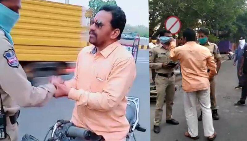 Man arrested for abusing police officials in hyderabad