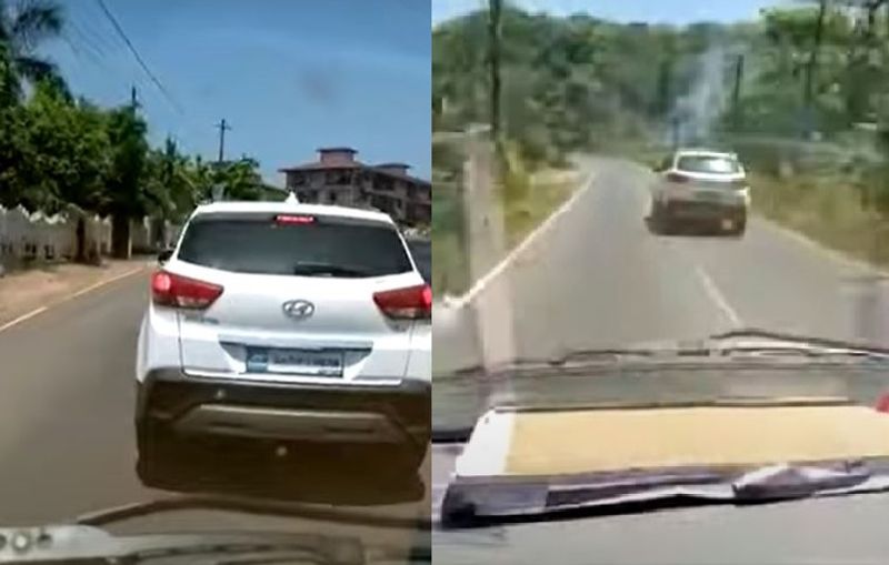 Minor driving a Hyundai Creta obstructed ambulance cops fined him