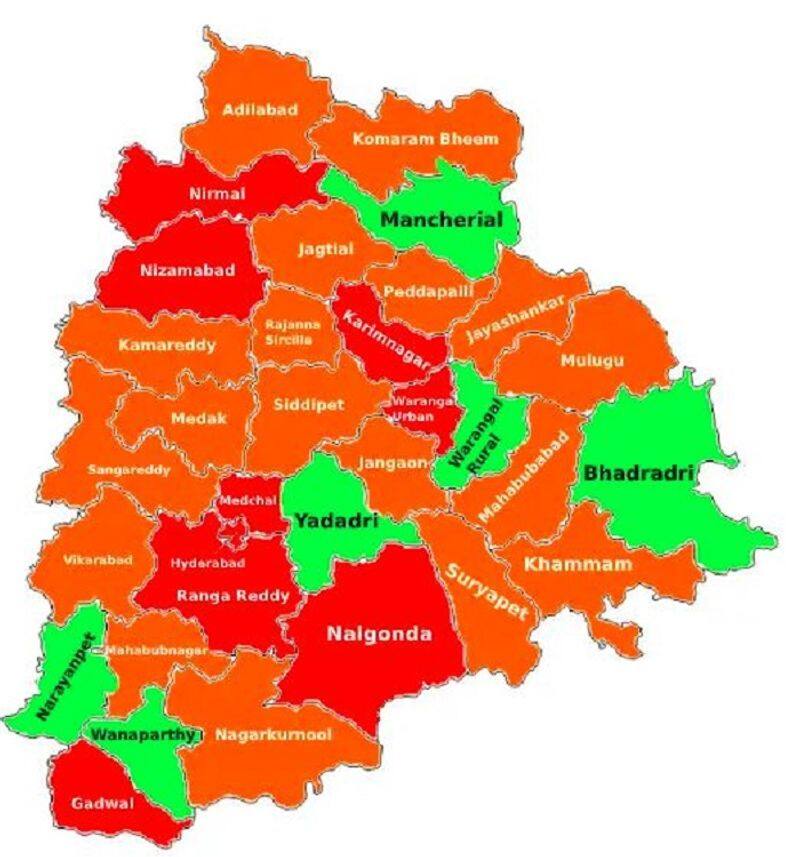 Complete list of red, green, orange zones in Telangana as categorised by Centre