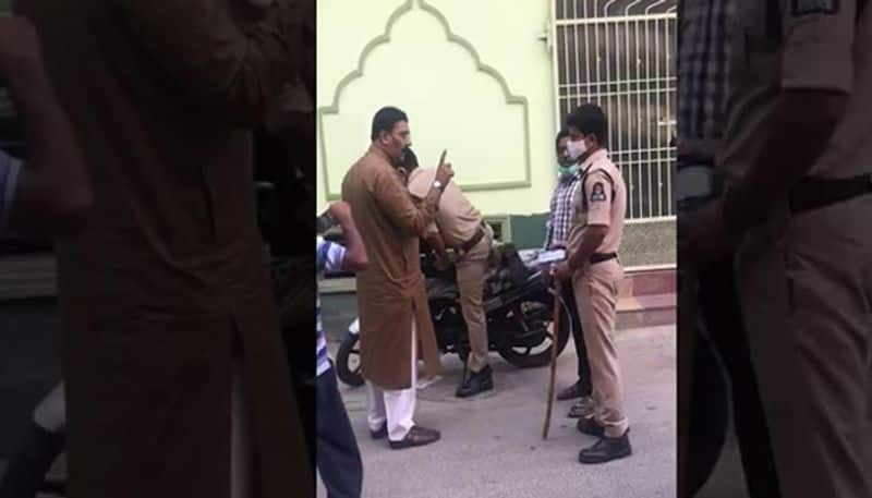 case filed against aimim corporator for assaulting police in hyderabad