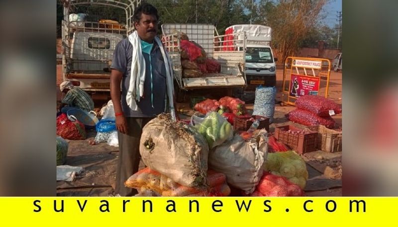 merchant gives free vegetables to lockdown victims in mangalore