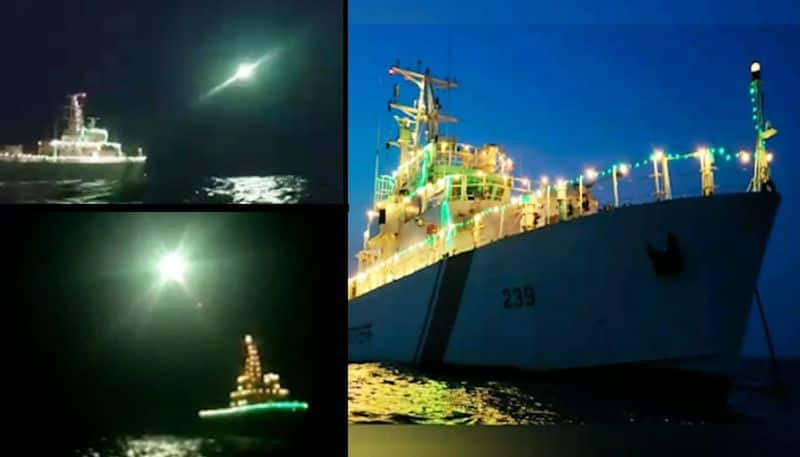 Indian Coast Guard shoots flares in air to honour COVID-19 warriors