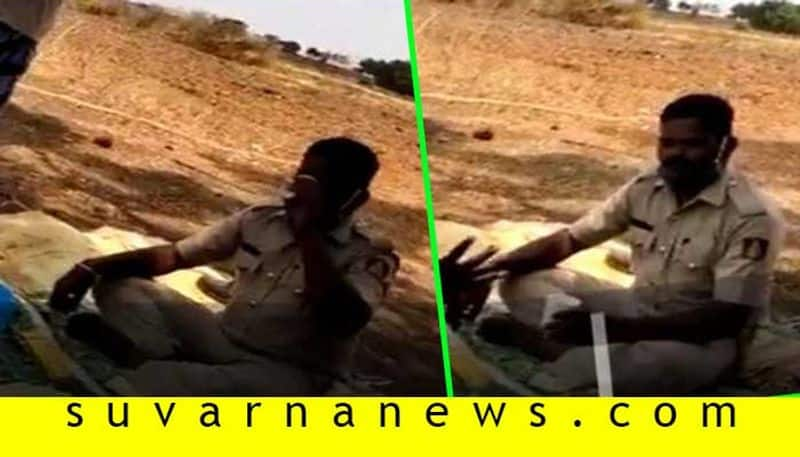 Police boozes in uniform on duty in Chitradurga district