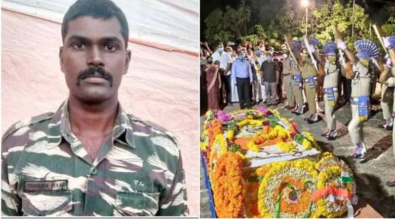 tamilnadu crpf jawan chandra sekar funeral happenned in tenkasi