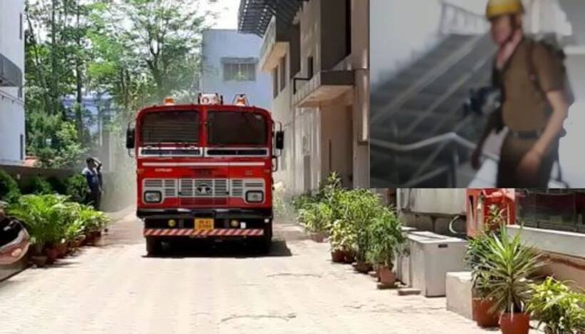 అహ్మదాబాద్ సాహిబాగ్ ఆసుపత్రిలో  అగ్ని ప్రమాదం:మంటలార్పుతున్న  ఫైరింజన్లు