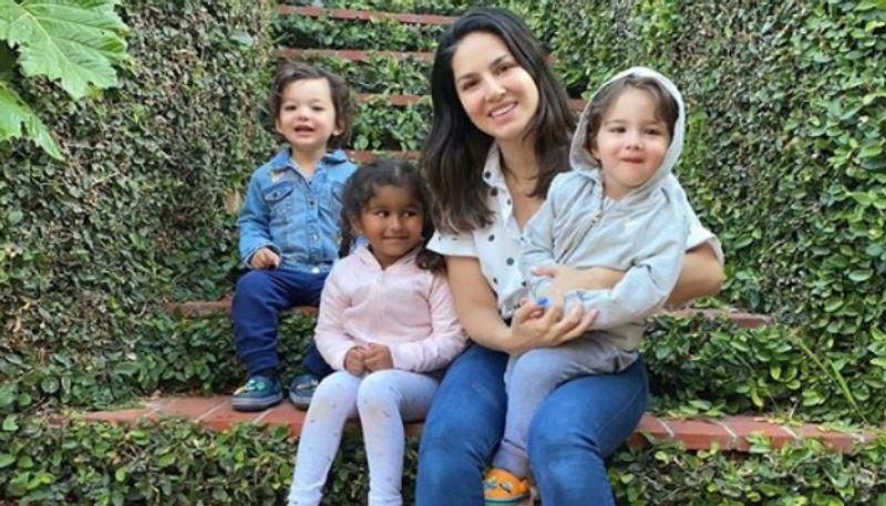 sunny leone shares beautiful pic with children on mothers day