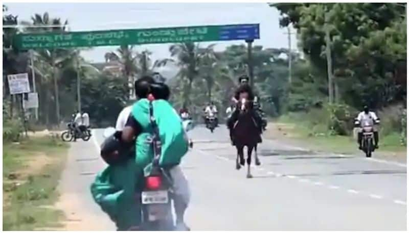 Karnataka BJP MLA's Son defies lock down and Ride horse