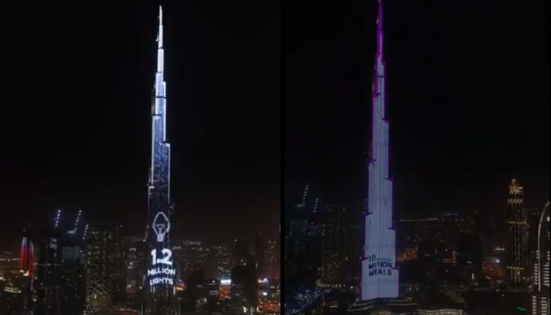 Coronavirus watch burj khalifa turns into world tallest donation box 1 million lights sold