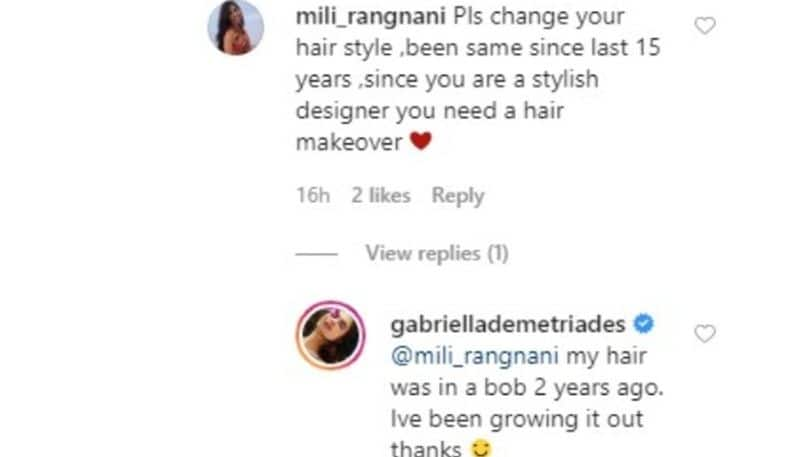 designer gabriella demetriades gives funny reply to instagram follower