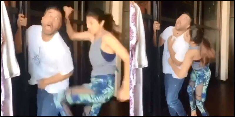 shilpa shetty hit her husband video goes viral