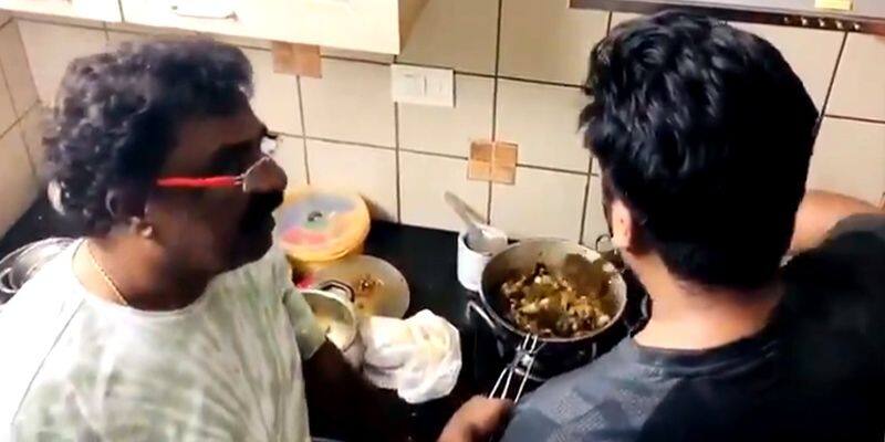 simbu cooking biriyani and share her life partner video