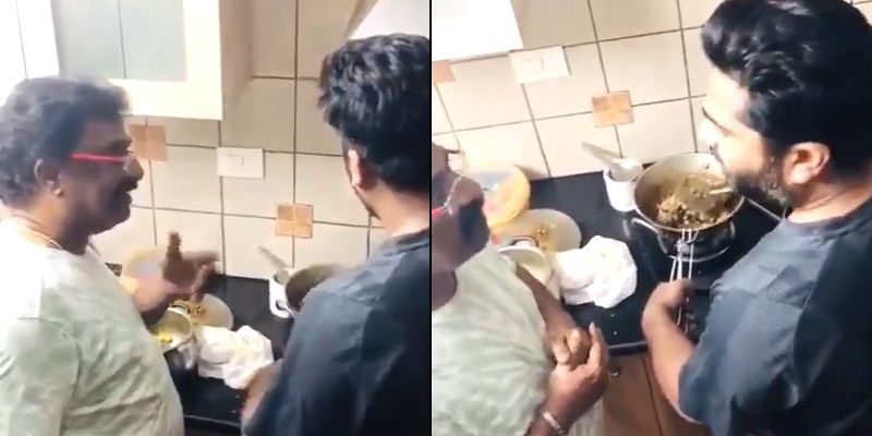 simbu cooking biriyani and share her life partner video