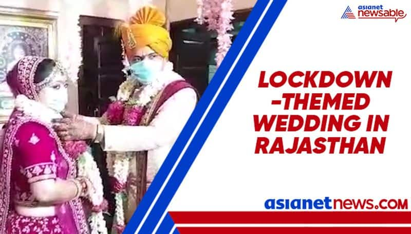 Groom takes home bride in lockdown-themed wedding in Rajasthan