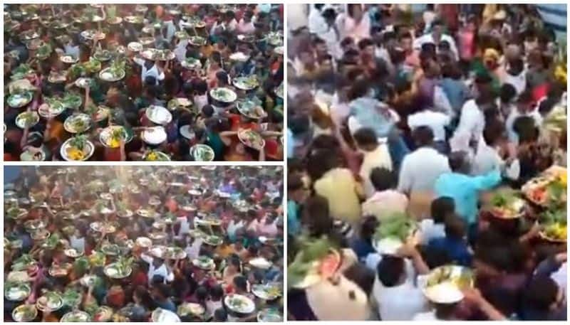 Hundreds gather at a village in Ramanagar for a religious fair violates lock down directions