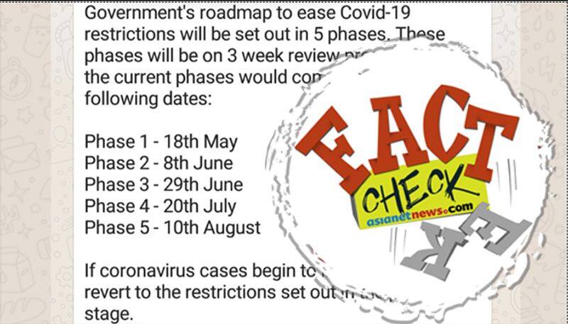 message circulating as 5 phase of Covid 19 Lockdown coming in India